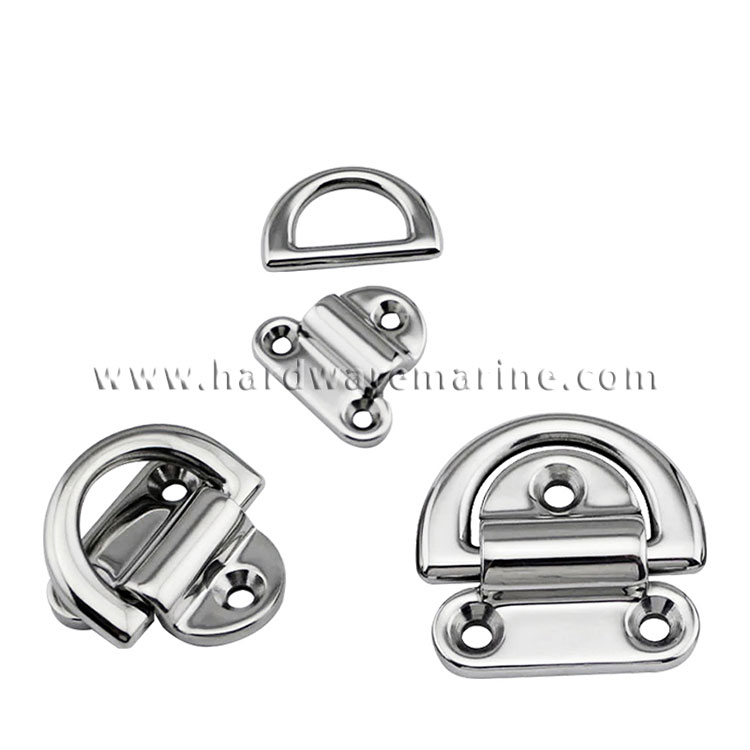 Stainless Steel 316 Boat D Shape Folding Pad Eye