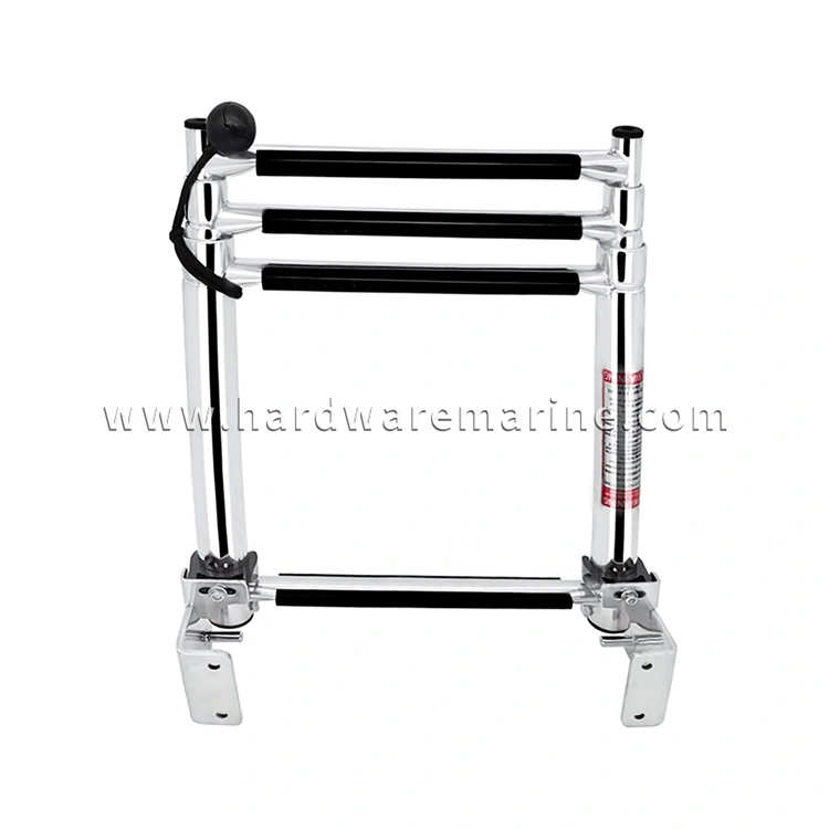 Stainless Steel Marine 4 Step Self-Lock Telescoping Boat Ladder