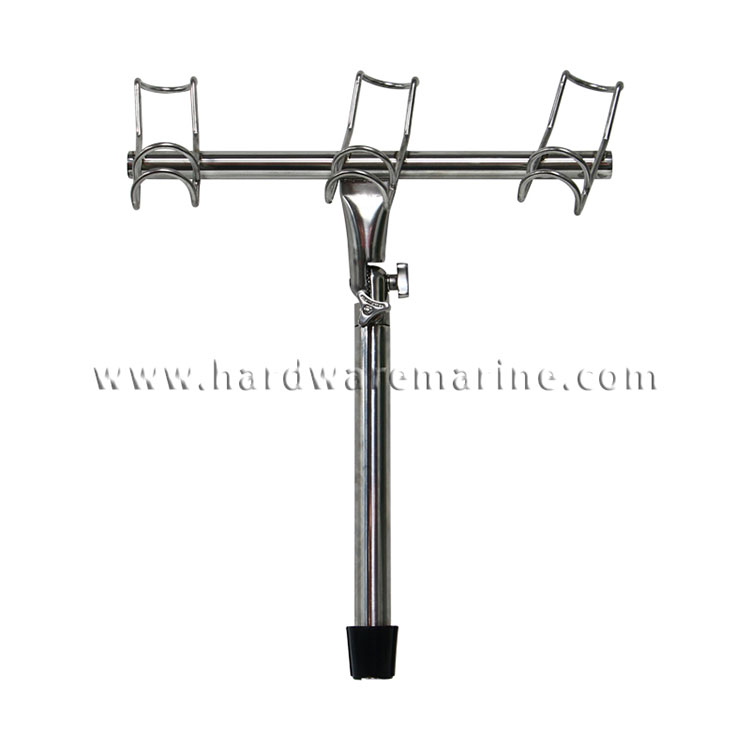 Marine Boat 316 Stainless Steel Triplet Ring Adjustable Fishing Rod Holder