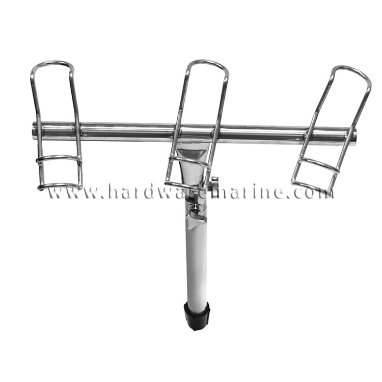 Marine Boat 316 Stainless Steel Triplet Ring Adjustable Fishing Rod Holder