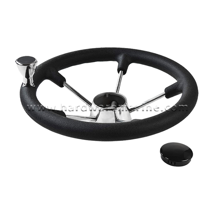 SS Steering Wheel 5 Spoke Foam Grip Control Knob