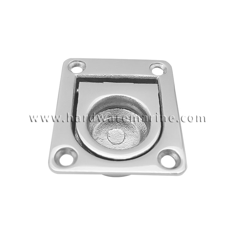 316 Stainless Steel Square Flush Ring Pull Deck Hatch Cabinet Spring Lift Latch