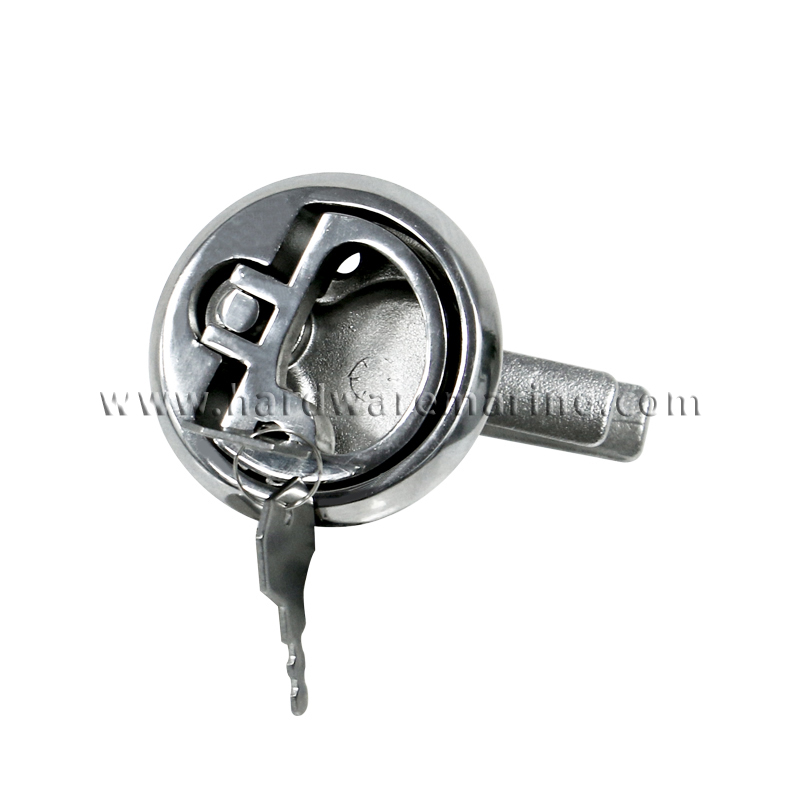 Boat 316 Stainless Steel Embedded lock with Hatch Latches Turning Lock Handle