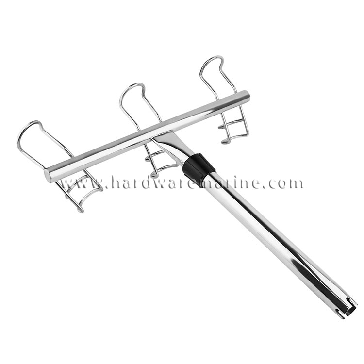 Marine Boat 316 Stainless Steel Triplet Ring Adjustable Fishing Rod Holder