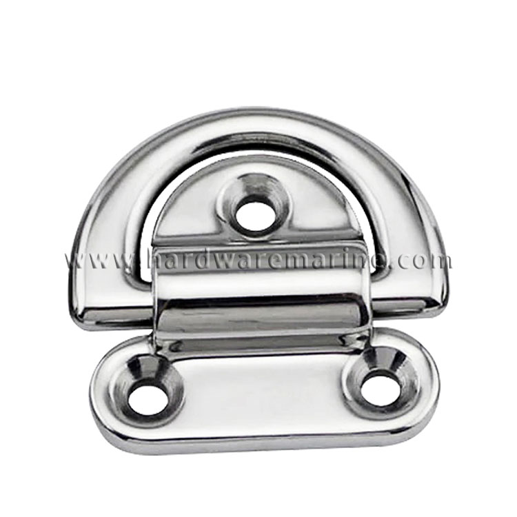 Stainless Steel 316 Boat D Shape Folding Pad Eye