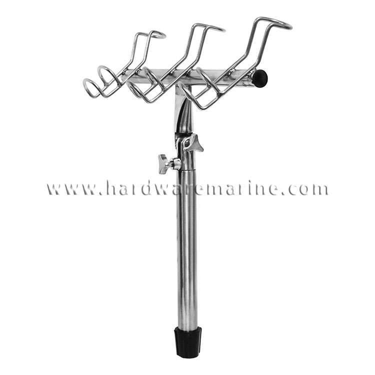 Marine Boat 316 Stainless Steel Triplet Ring Adjustable Fishing Rod Holder