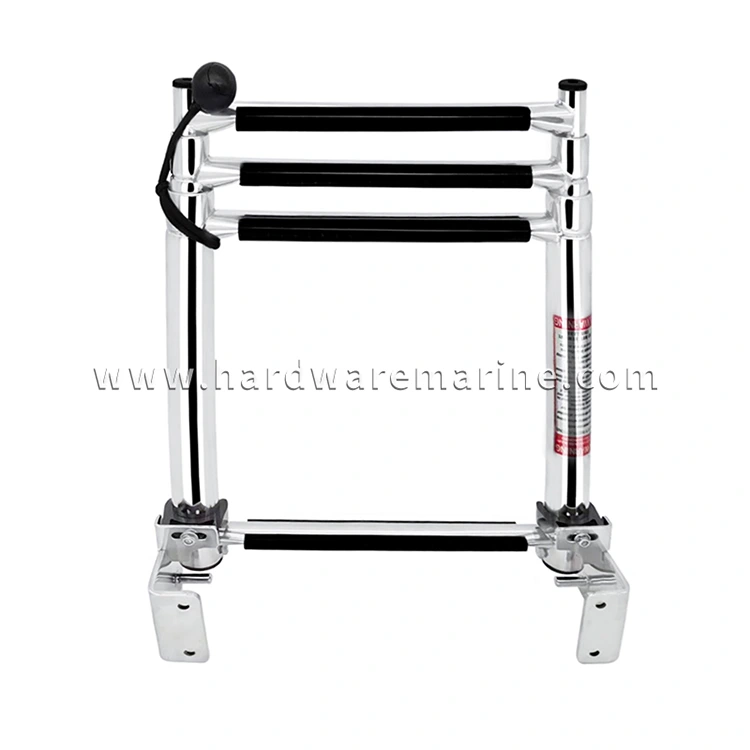 Stainless Steel Marine 4 Step Self-Lock Telescoping Boat Ladder