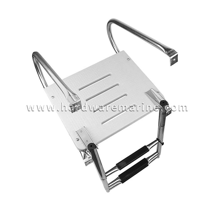 Stainless Steel Marine Folding Telescopic 2/3 Step Ladder With Platform