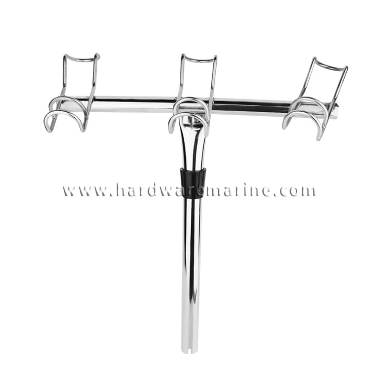 Marine Boat 316 Stainless Steel Triplet Ring Adjustable Fishing Rod Holder